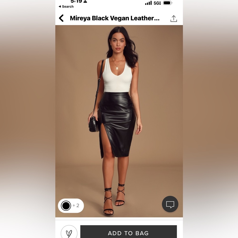 Lulu’s Vegan leather pencil skirt